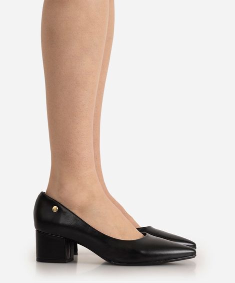 scarpin feminino vizzano salto quadrado preto