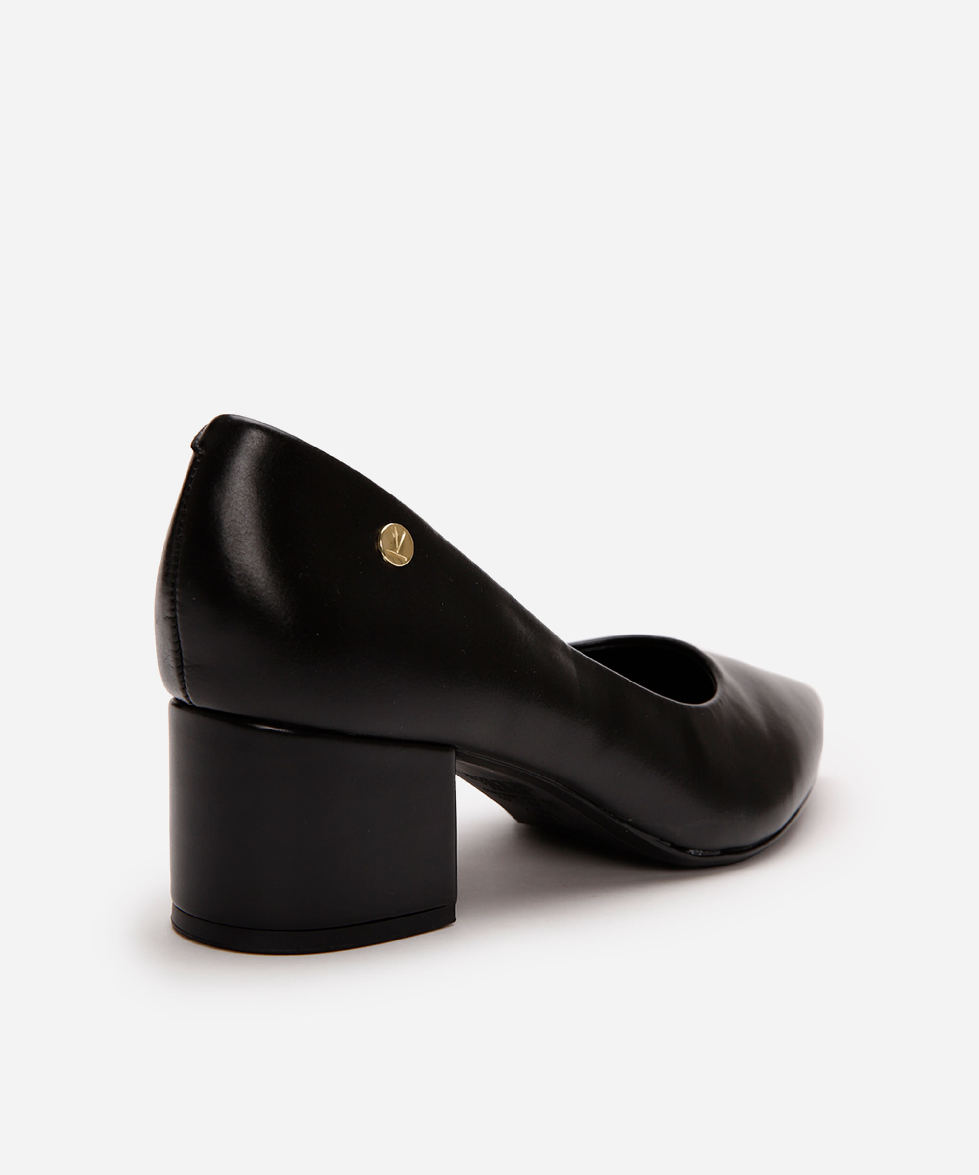 scarpin feminino vizzano salto quadrado preto