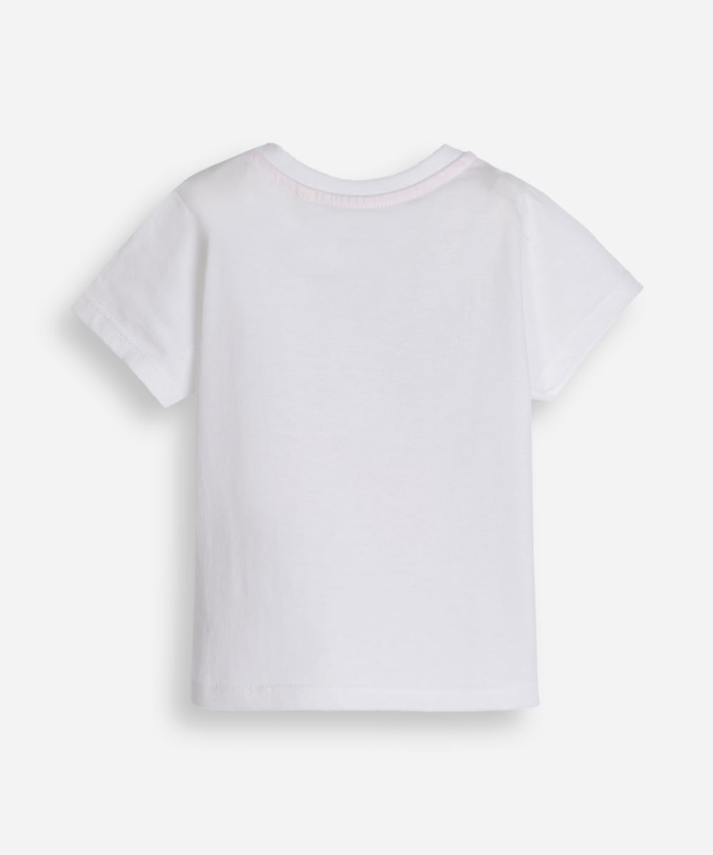 camiseta de algodão infantil manga curta angel off white