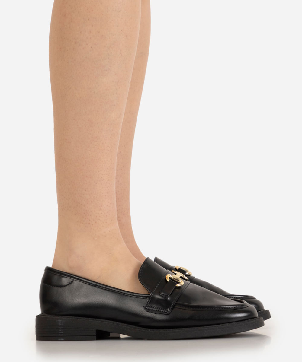 mocassim feminino vizzano com bridão preto