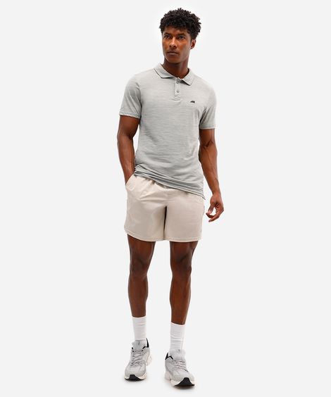 short masculino esportivo de poliamida bege