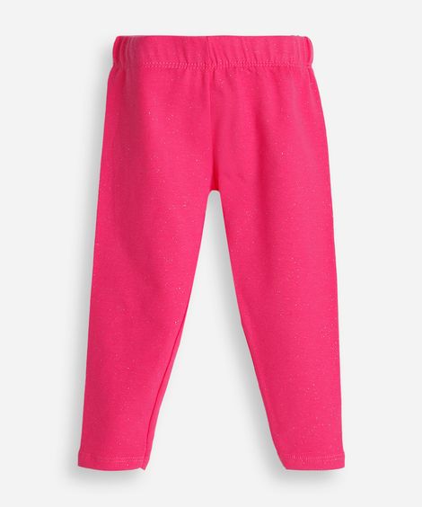 calça legging infantil com glitter rosa