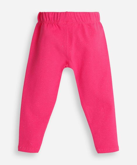 calça legging infantil com glitter rosa