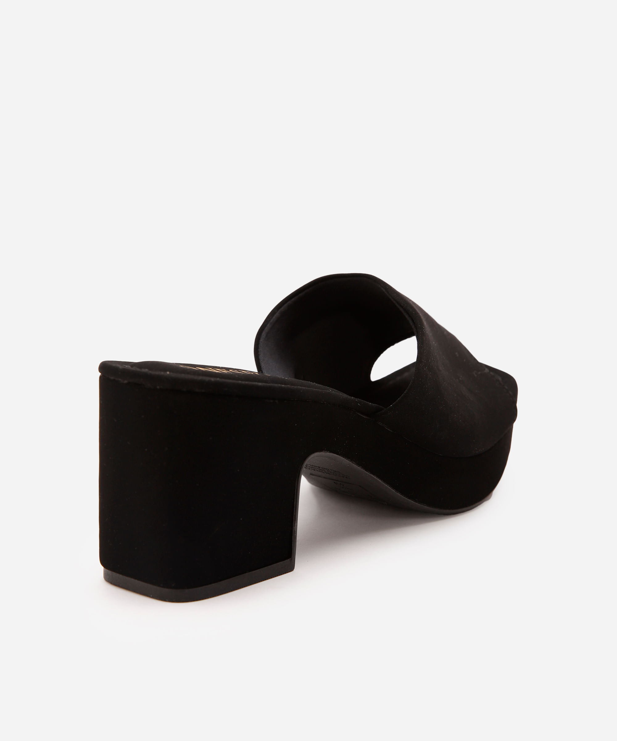 tamanco feminino aveludado salto plataforma oneself preto