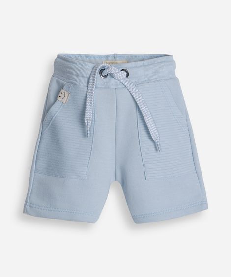 short de moletom infantil com cordão azul