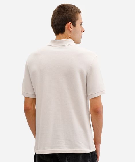 polo básica masculina manga curta  bege
