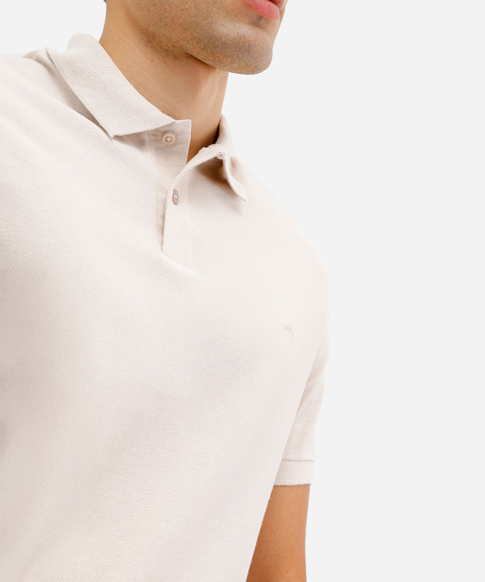 polo básica masculina manga curta  bege