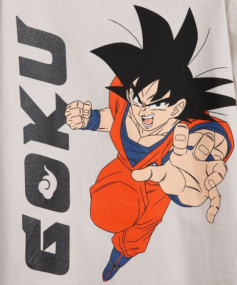 camiseta infantil de algodão goku dragon ball cinza