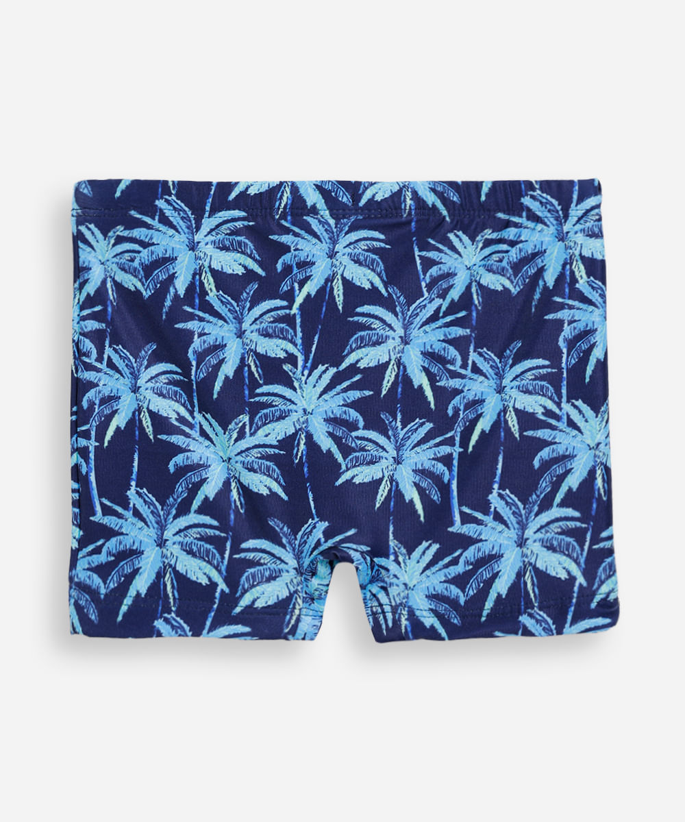 sunga boxer infantil coqueiro azul