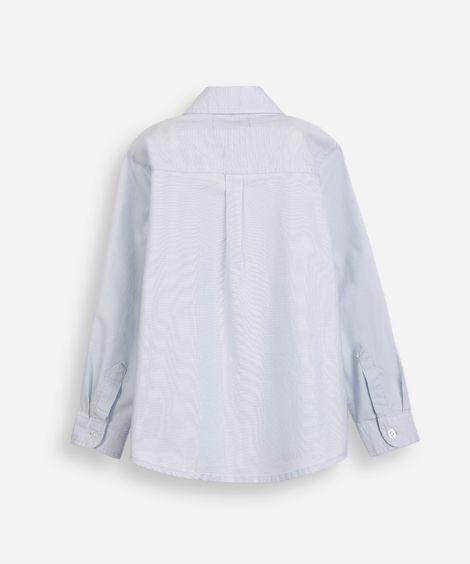 camisa de algodão infantil com bolso azul