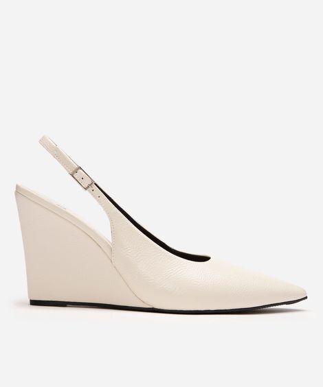 scarpin feminino salto anabela mindset off white
