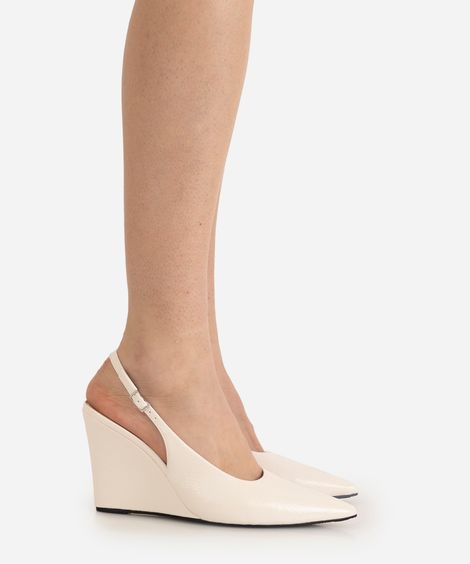 scarpin feminino salto anabela mindset off white