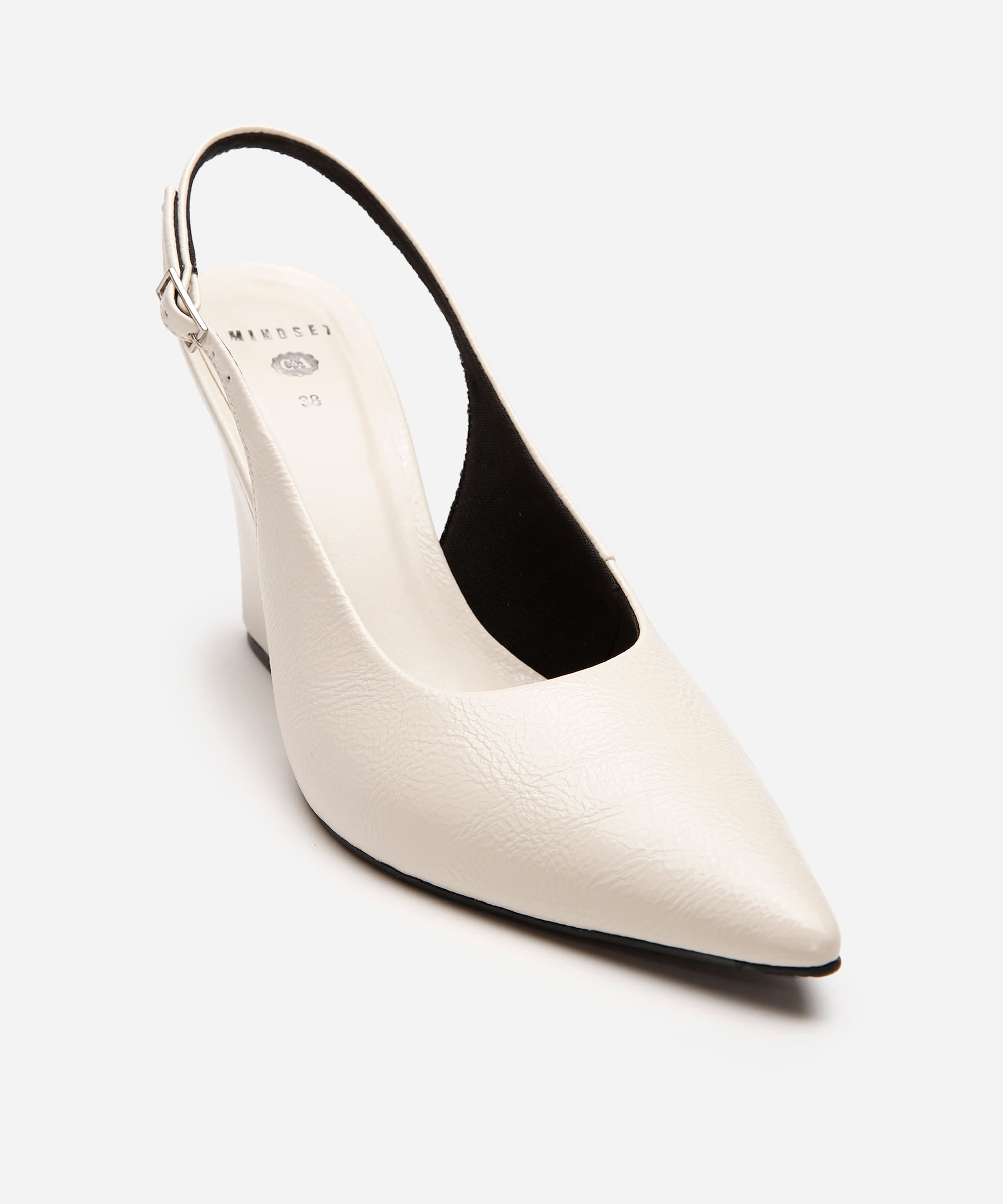 scarpin feminino salto anabela mindset off white