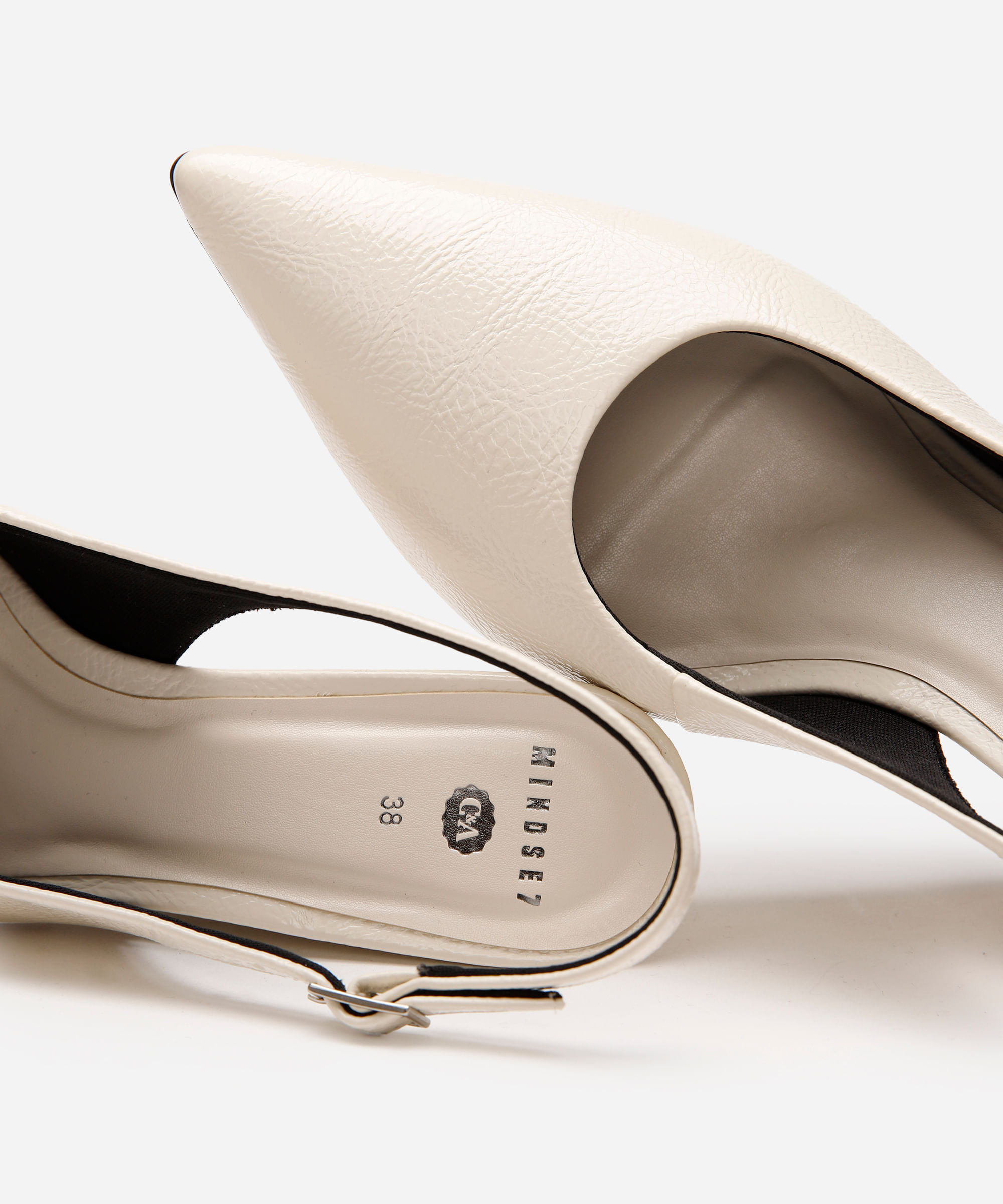 scarpin feminino salto anabela mindset off white