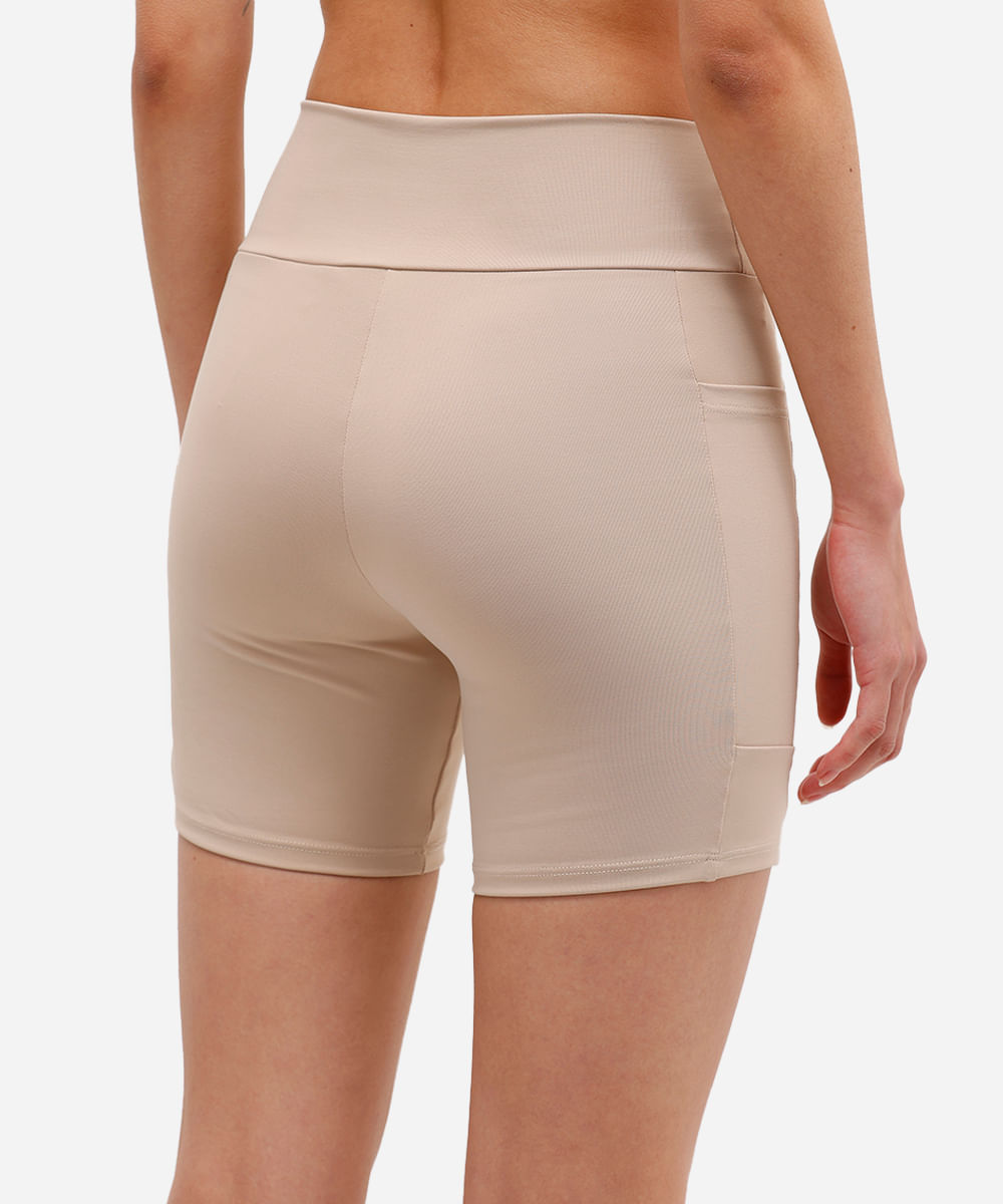 bermuda feminina com bolso esportiva ace bege