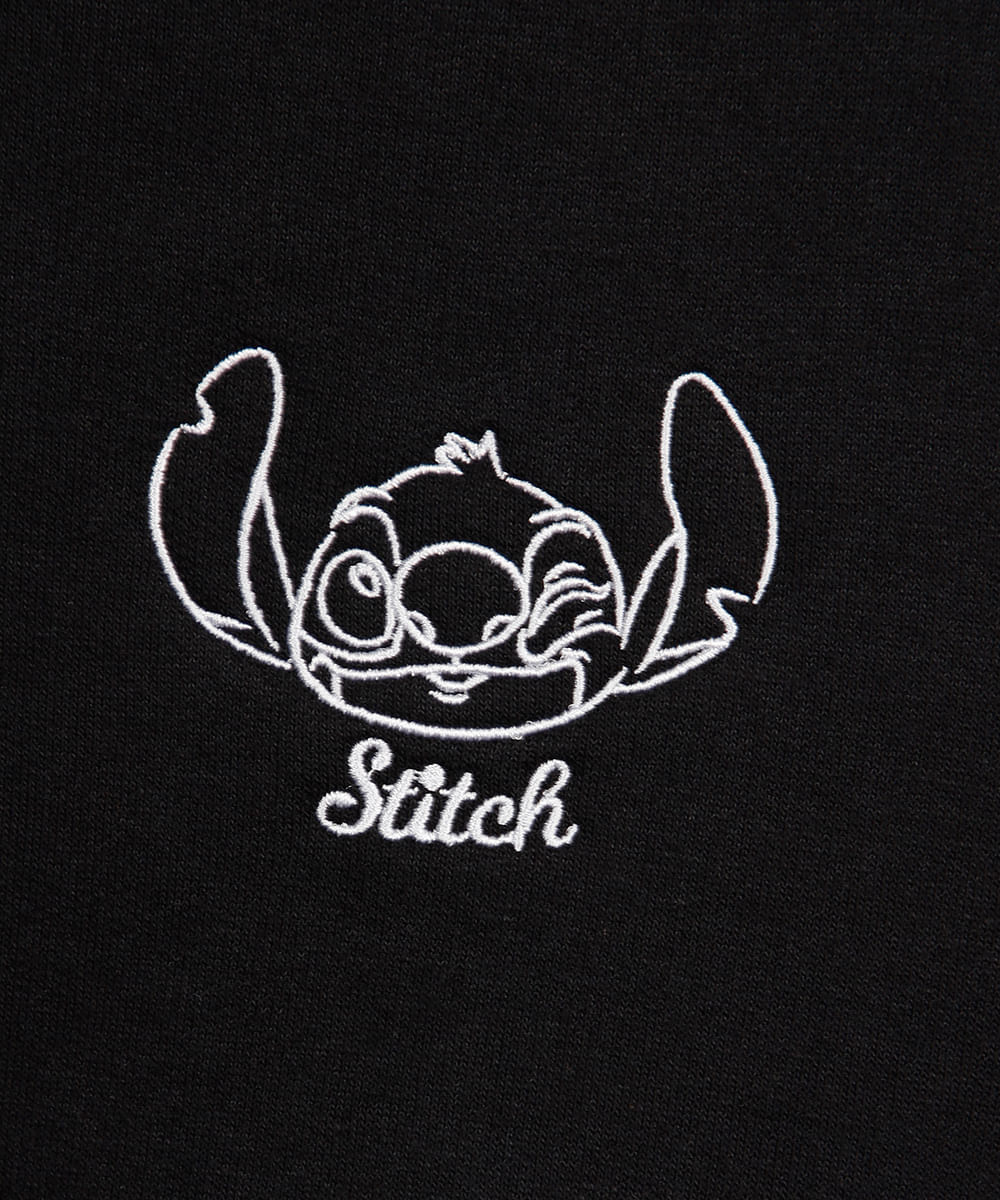 blusão de moletom juvenil stitch preto
