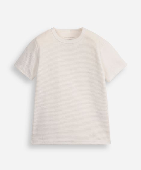 camiseta infantil manga curta canelada off white