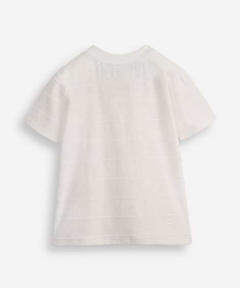 camiseta de algodão infantil básica texturizada off white