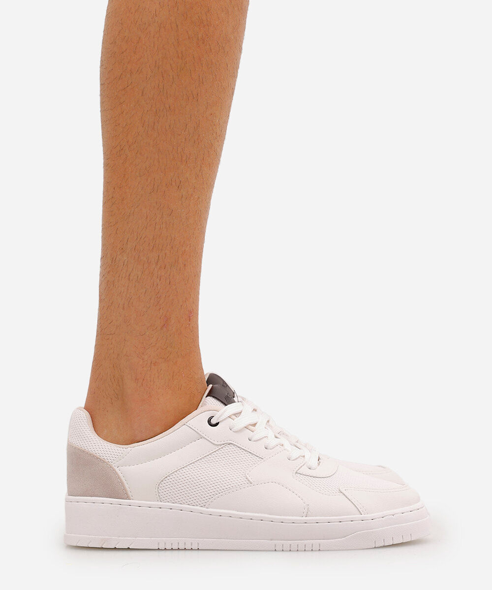 tênis casual masculino com recortes ace branco