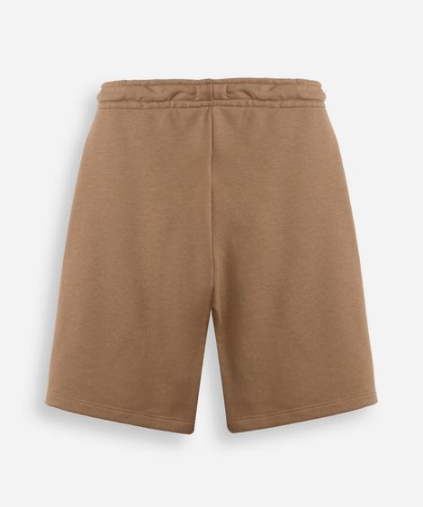 short de moletom juvenil com recorte marrom