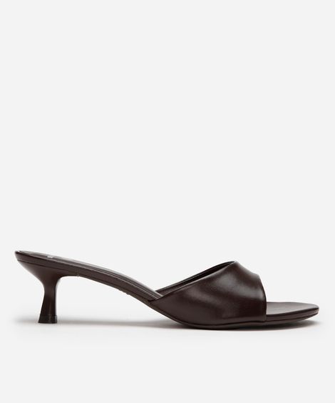 tamanco feminino salto fino mindset marrom
