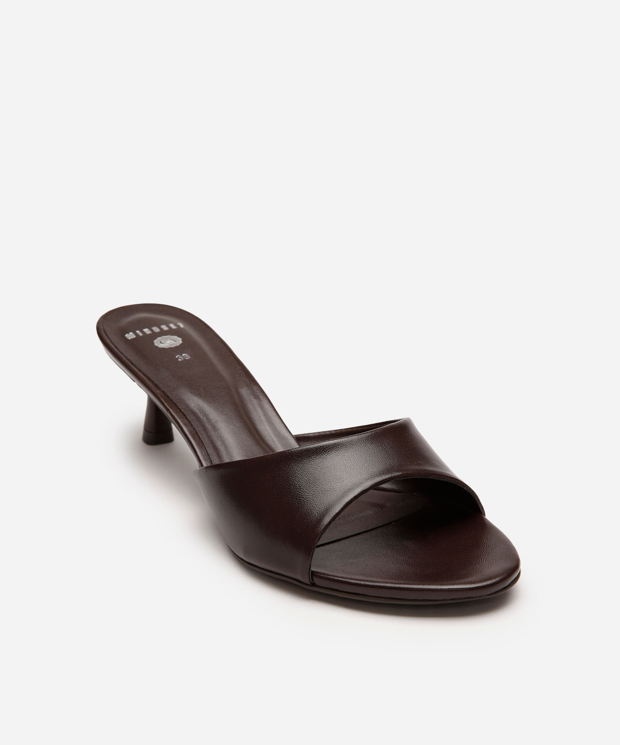 tamanco feminino salto fino mindset marrom