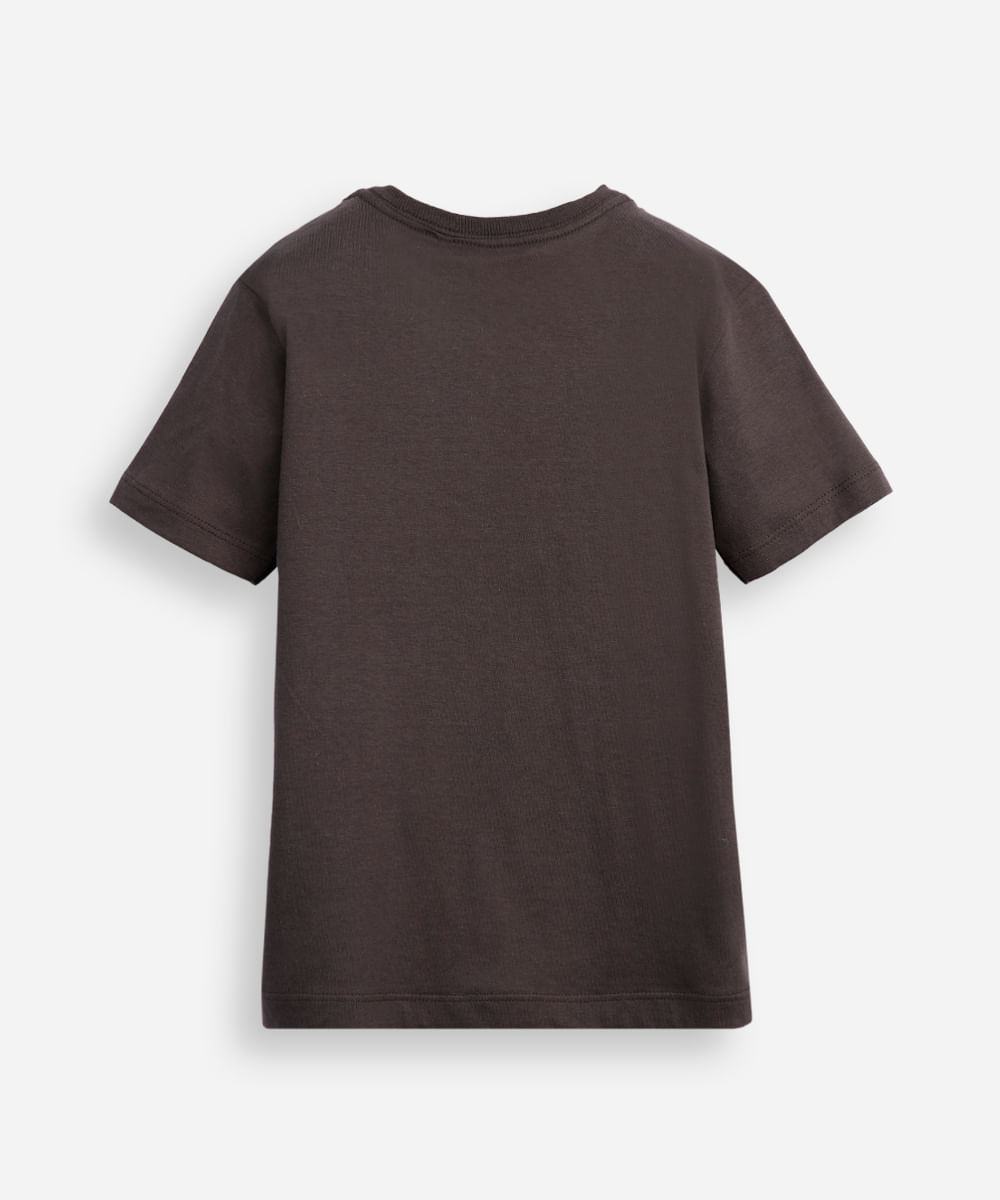 camiseta de algodão infantil manga curta minecraft cinza