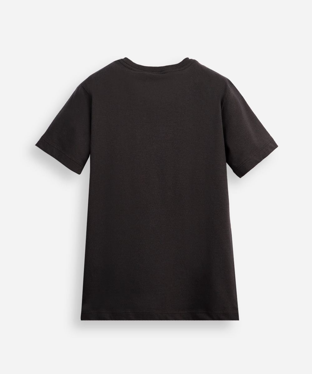 camiseta de algodão infantil manga curta minecraft cinza