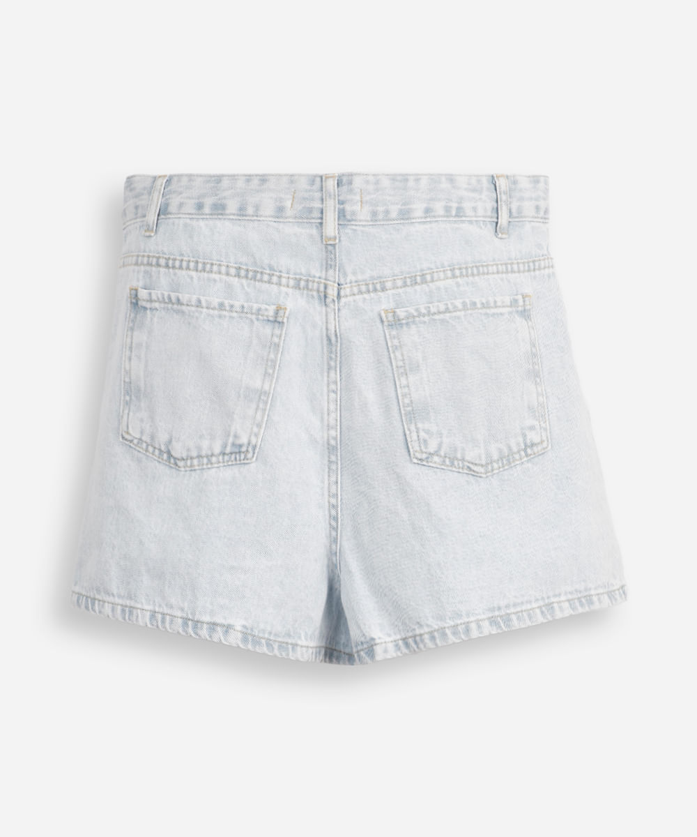 short saia juvenil jeans azul