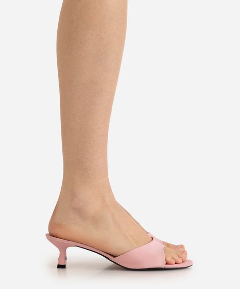 tamanco feminino salto fino mindset rosa