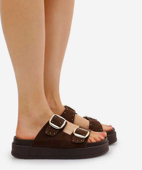 papete plaforma com fivela oneself marrom