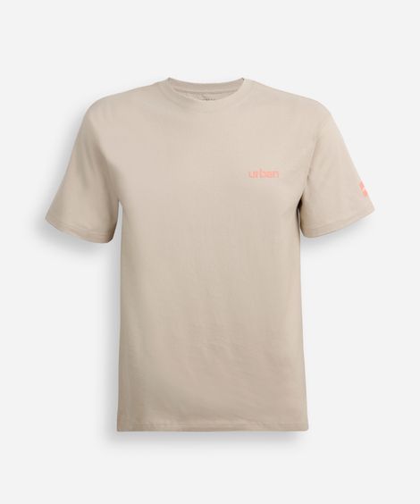 camiseta de algodão juvenil manga curta urban bege