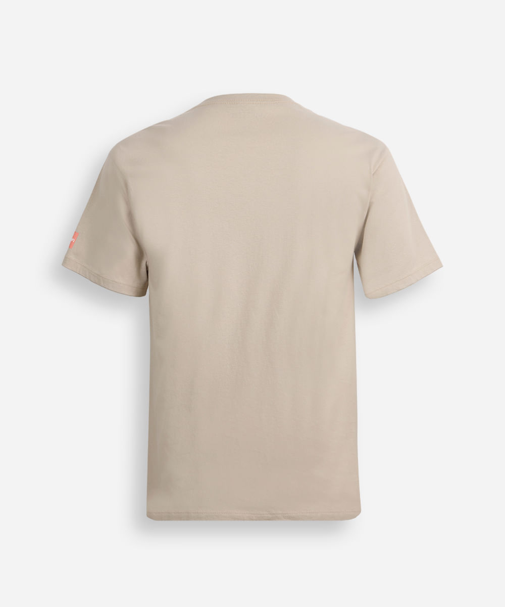 camiseta de algodão juvenil manga curta urban bege
