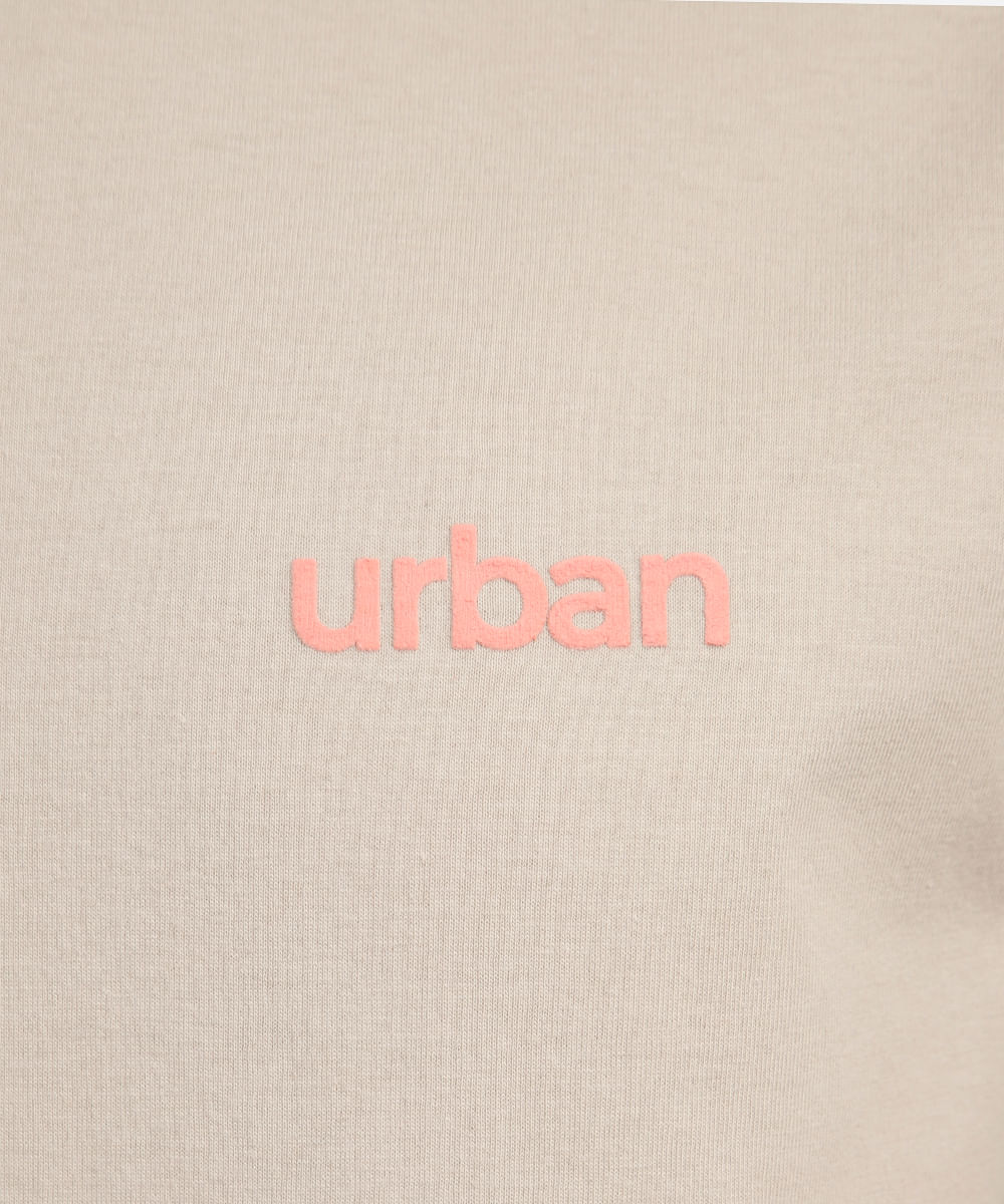camiseta de algodão juvenil manga curta urban bege