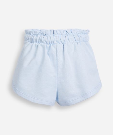 short infantil de moletom sem felpa cós elástico azul