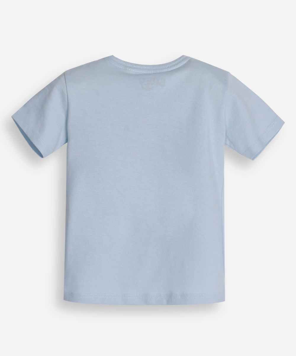 camiseta de algodão infantil manga curta bluey azul