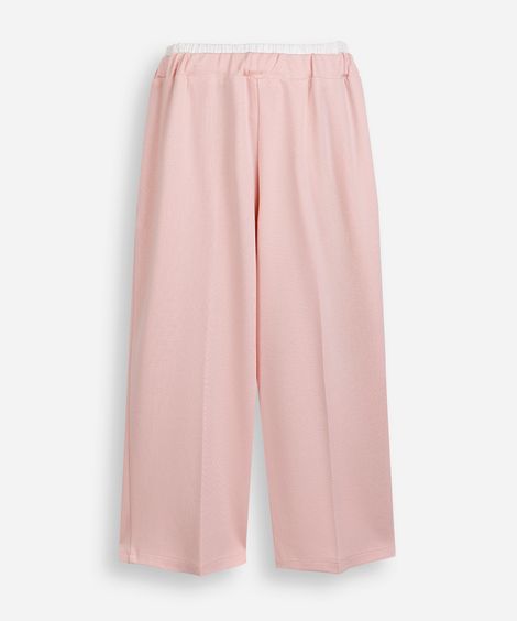 calça de viscose infantil cós duplo rosa