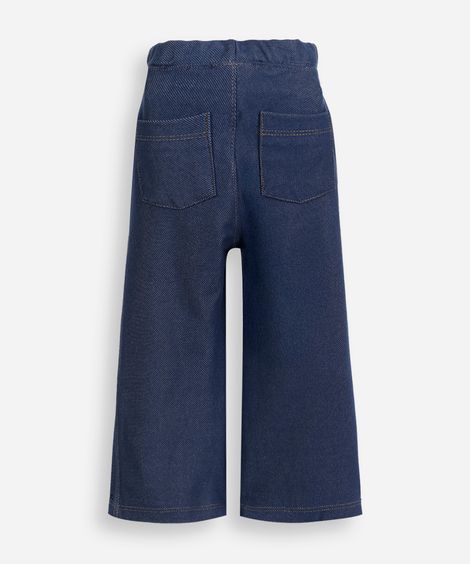 calça flare infantil jeans cós elástico azul