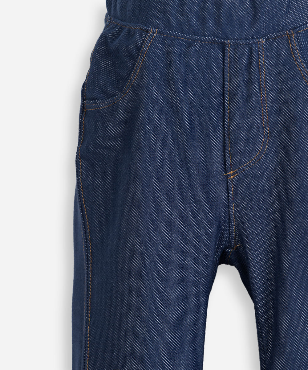 calça flare infantil jeans cós elástico azul
