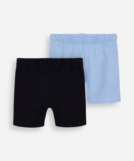 kit de 2 bermudas infantis ciclista colorida