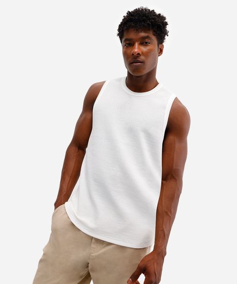 regata masculina canelada off white