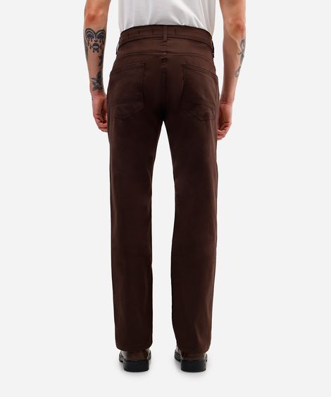 calça masculina de sarja slim comfort marrom