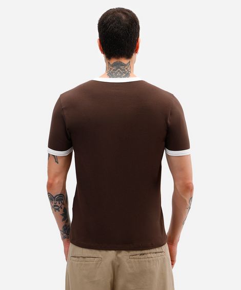 camiseta muscle masculina de algodão new york marrom