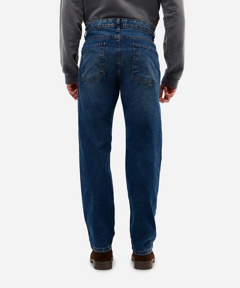 calça reta masculina jeans dirty azul