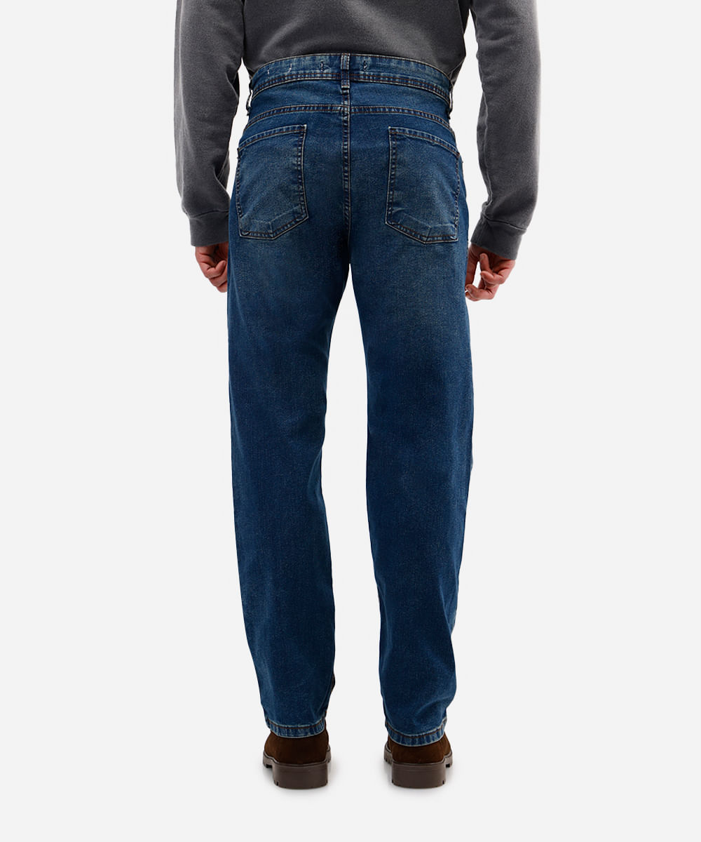 calça reta masculina jeans dirty azul
