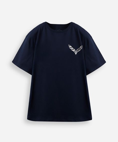 camiseta comfort juvenil de algodão chevrolet covertte azul