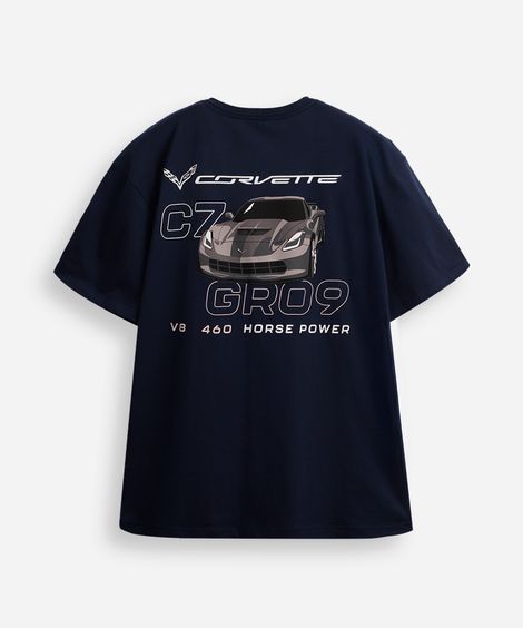 camiseta comfort juvenil de algodão chevrolet covertte azul