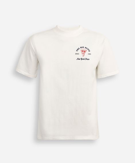 camiseta oversized juvenil de algodão the big slice off white