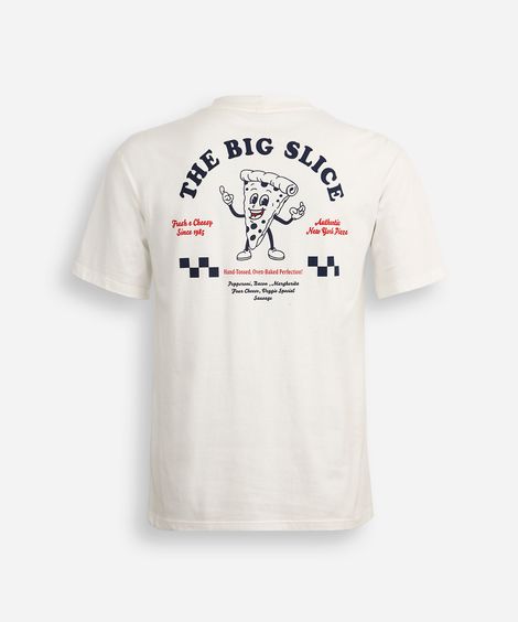 camiseta oversized juvenil de algodão the big slice off white