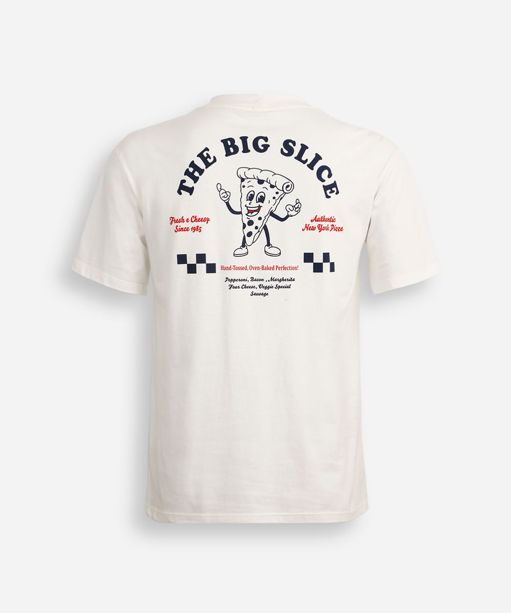camiseta oversized juvenil de algodão the big slice off white